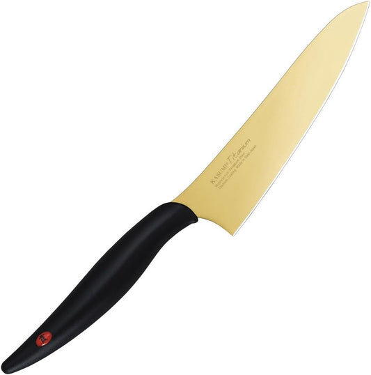 Sumikama Kasumi 22013/G Knife, Titanium Coated Small Knife, 5.1 inches (13 cm), Gold, Rust Resistant, Made in Japan, Seki City, Gifu Prefecture
