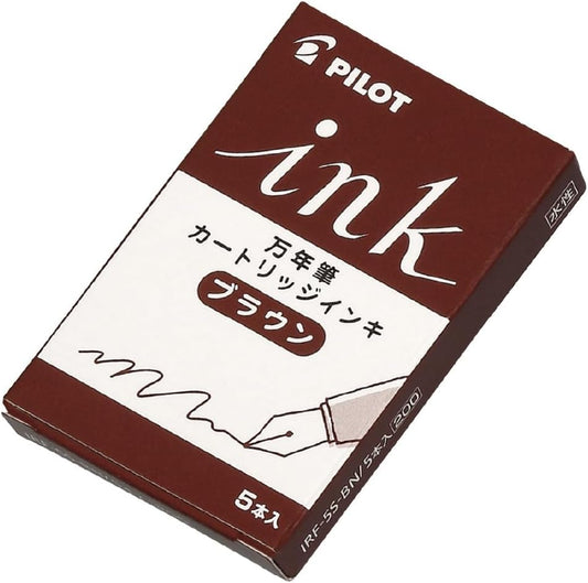 Cartridge Ink 5 Pieces Brown for PILOT Fountain Pen IRF-5S-BN