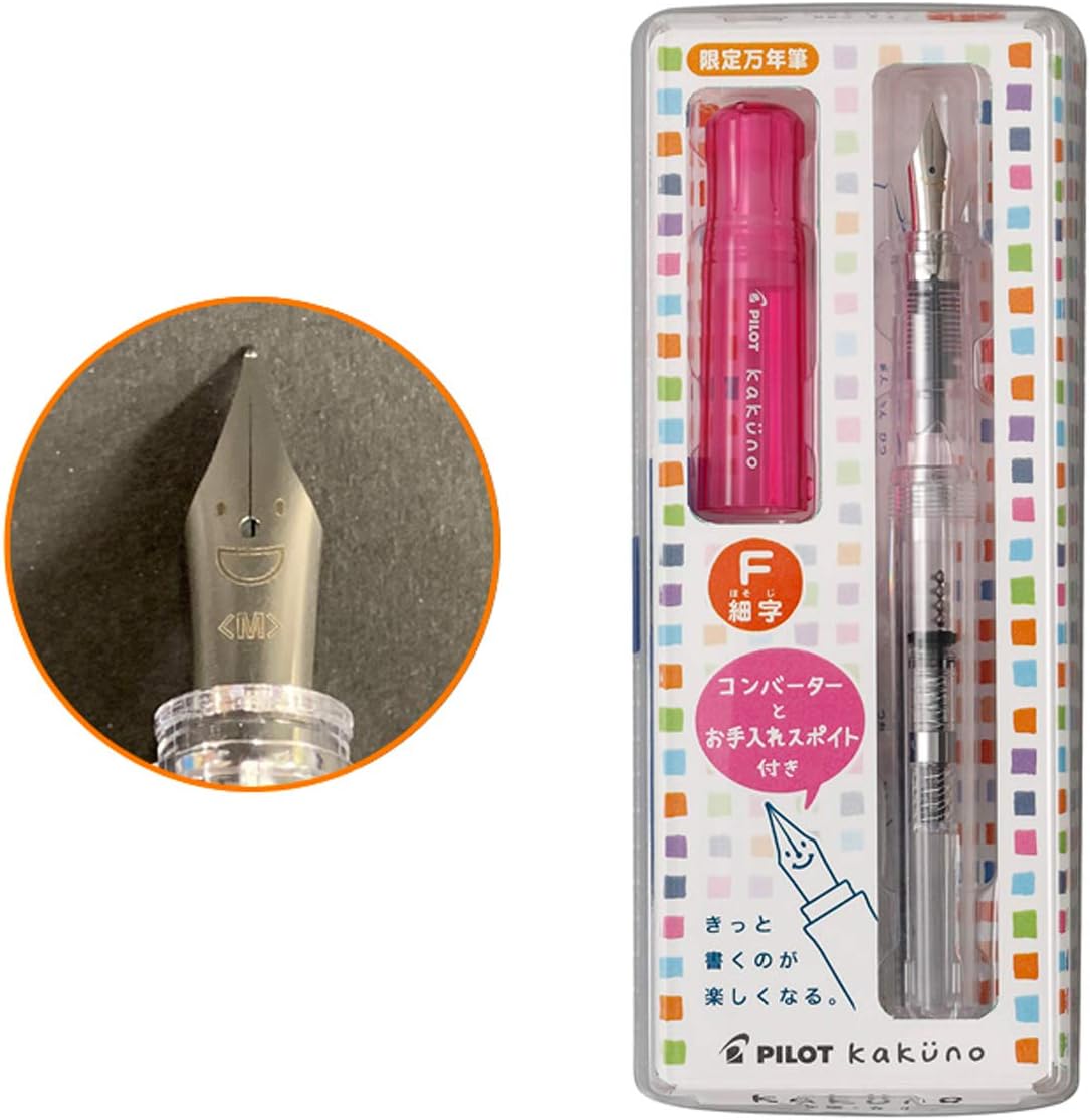 Pilot Fountain Pen, Kakuno Exclusive, Transparent Pink, EF (Ultra Fine Point), alternate view