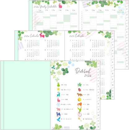 Midori Pocket Diary 22251006 Weekly Planner, 2024, A6, Clover Pattern, Starts January 2024 (clover pattern)