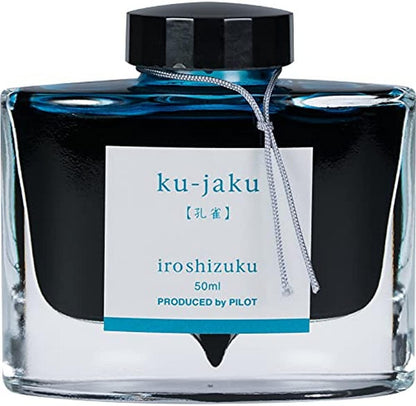 PILOT Iroshizuku Bottled Fountain Pen Ink, Ku-Jaku, Peacock (Turquoise) 50ml Bottle (69213)