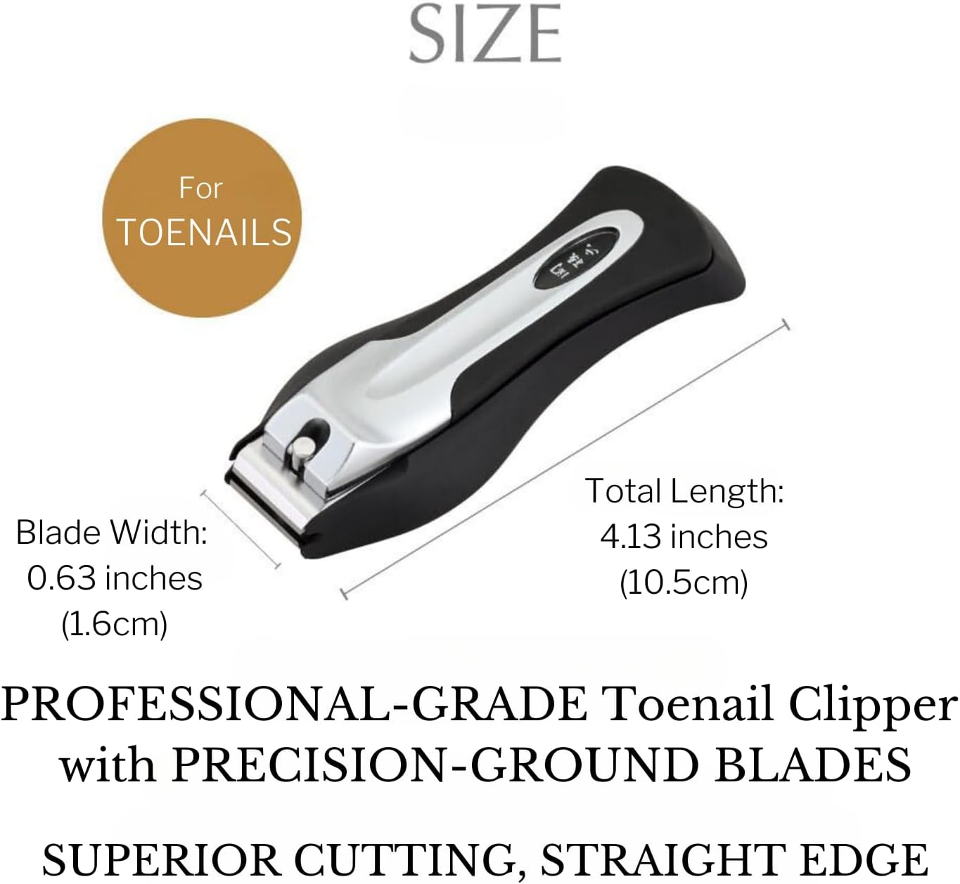 KAI Japanese Nail Clippers With Side Nail File, Stainless Steel, Large, Made in Japan