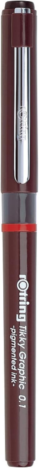 rOtring Tikky Fine Liner Fiber Tip Graphic Pen, 0.1 mm, Black Ink (1904750)