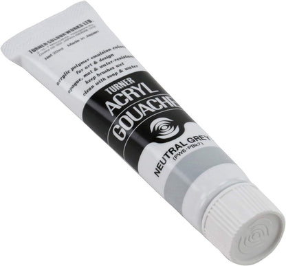 Turner Colour Works Acryl Gouache Artist Acrylic Paint - Single 20 ml Tube - Neutral Grey No.7