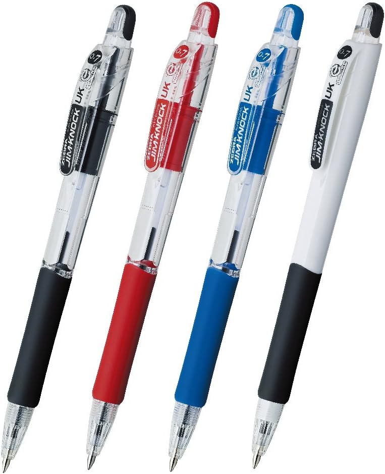 ZEBRA Ballpoint Pen Gym Knock UK 0.7 White 10 Count B-BN10-W