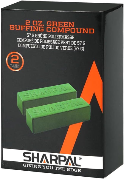 SHARPAL 208H 106g / 4 Oz. Polishing Compound Fine Green Buffing Compound, Leather Strop Sharpening Stropping Compounds (2-Pack, Total 106g / 4 Oz.)