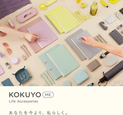 Kokuyo Me Campus Smart Ring Binders, B5 Fragile Mint Binder Notebooks, Up to 60 Sheets 26 Holes Slim Binder Folder with 10 Extra Campus Sarasara Loose-leaf Paper for Work, Study & Journal,Japan Import