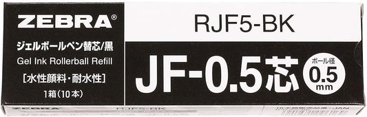 ZEBRA Refill for Gel Ballpoint Pen/Black 0.5mm [RJF5-BK] Set of 10 pieces (Japan Import)