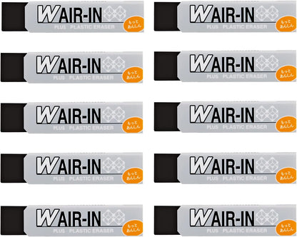 Plus ER-060WN 36-939 x 10 Double Air Erasers, Black, 0.6 oz (16 g), 10 Pieces
