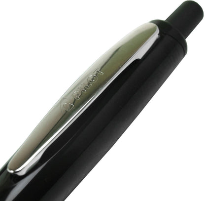 PILOT Dr. Grip Full Black Ball Point Pen 0.7mm, Black Body, Bordeaux Accent (BDGFB80F-BO)
