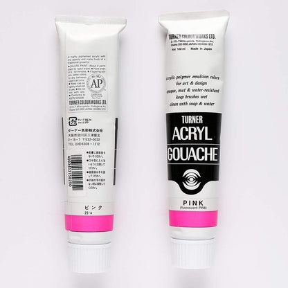 Turner Colour Works Acryl Gouache Artist Acrylic Paint - Single 100 ml Tube - Pink