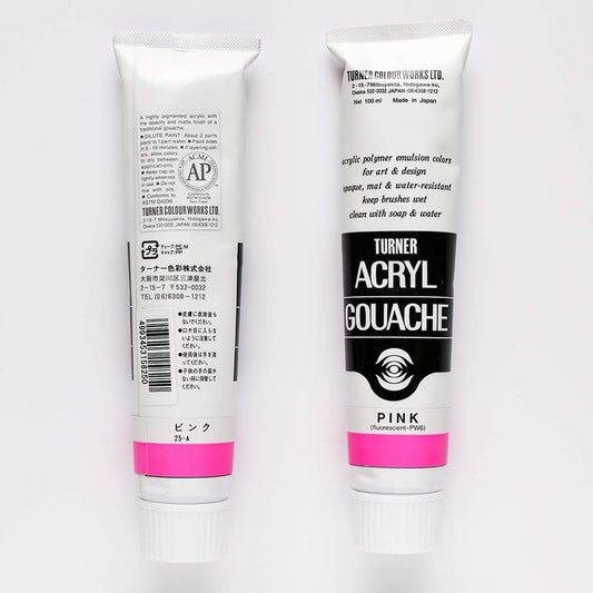 Turner Colour Works Acryl Gouache Artist Acrylic Paint - Single 100 ml Tube - Pink