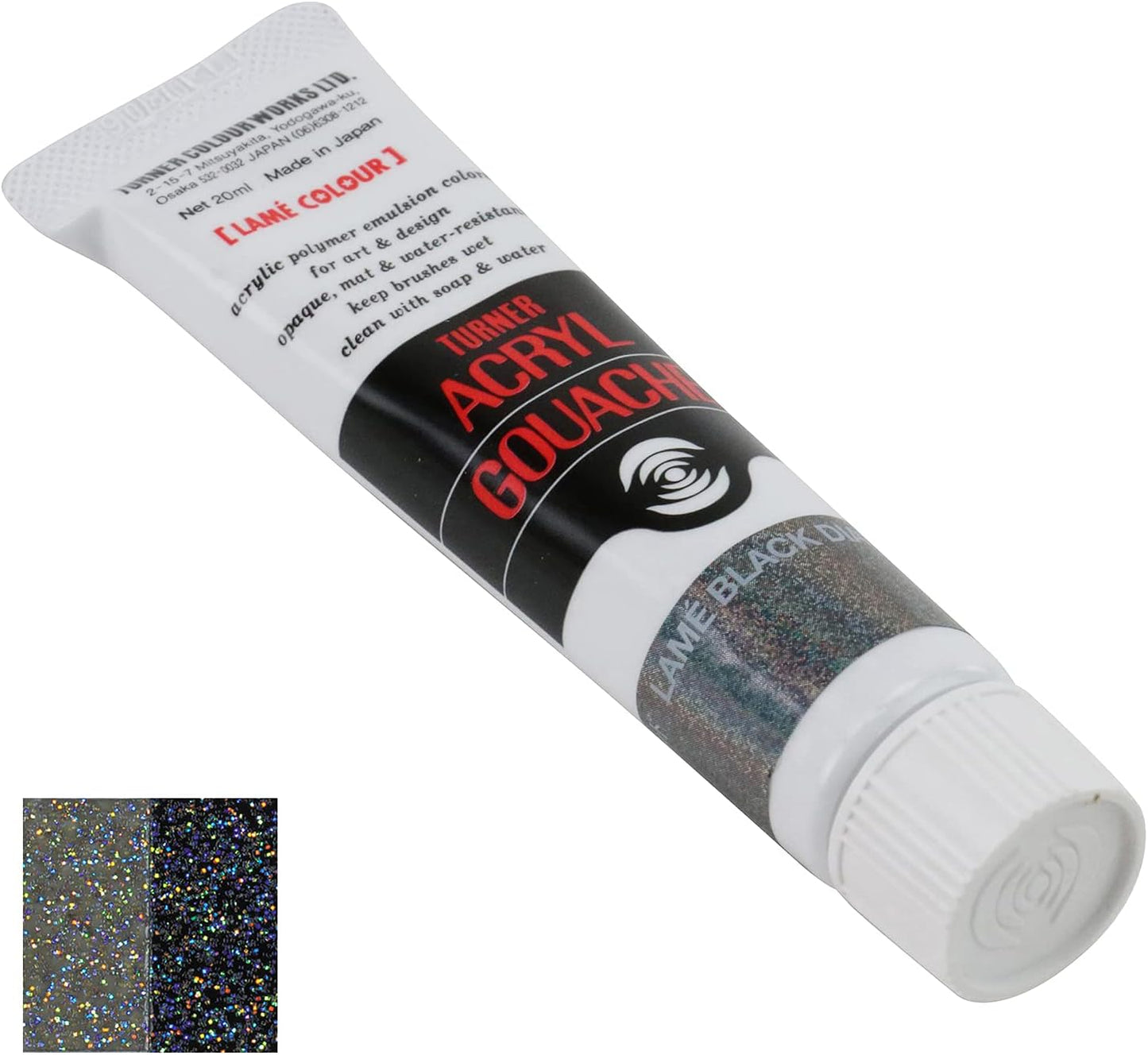 Turner Colour Works Acryl Gouache Artist Acrylic Paint - Single 20 ml Tube - Lam?? Black Diamond