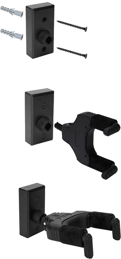 Sondery Guitar Wall Mount Hanger, Auto Lock and Adjustable Hook Holder for Acoustic and Electric Guitar, Ukulele, Bass, Banjo and Mandolin