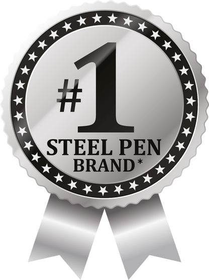 ZEBRA G-402 Retractable Gel Pen, Stainless Steel Barrel, Fine Point, 0.5mm, Black Ink, 12-Pack