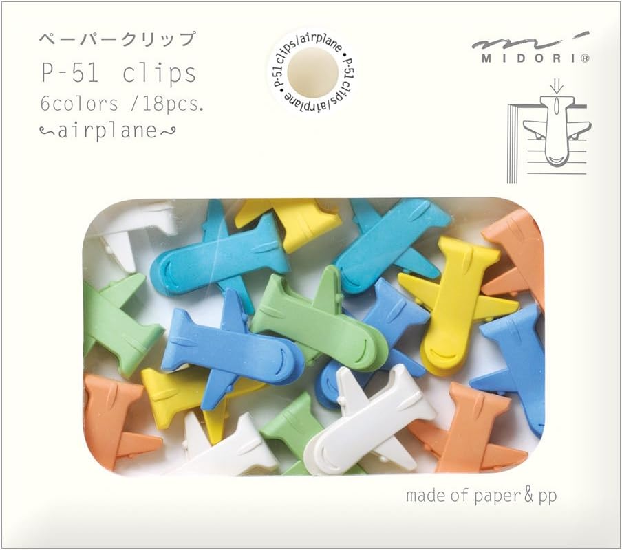Midori Paper Clips, Airplane, 18 Pieces (43320006)