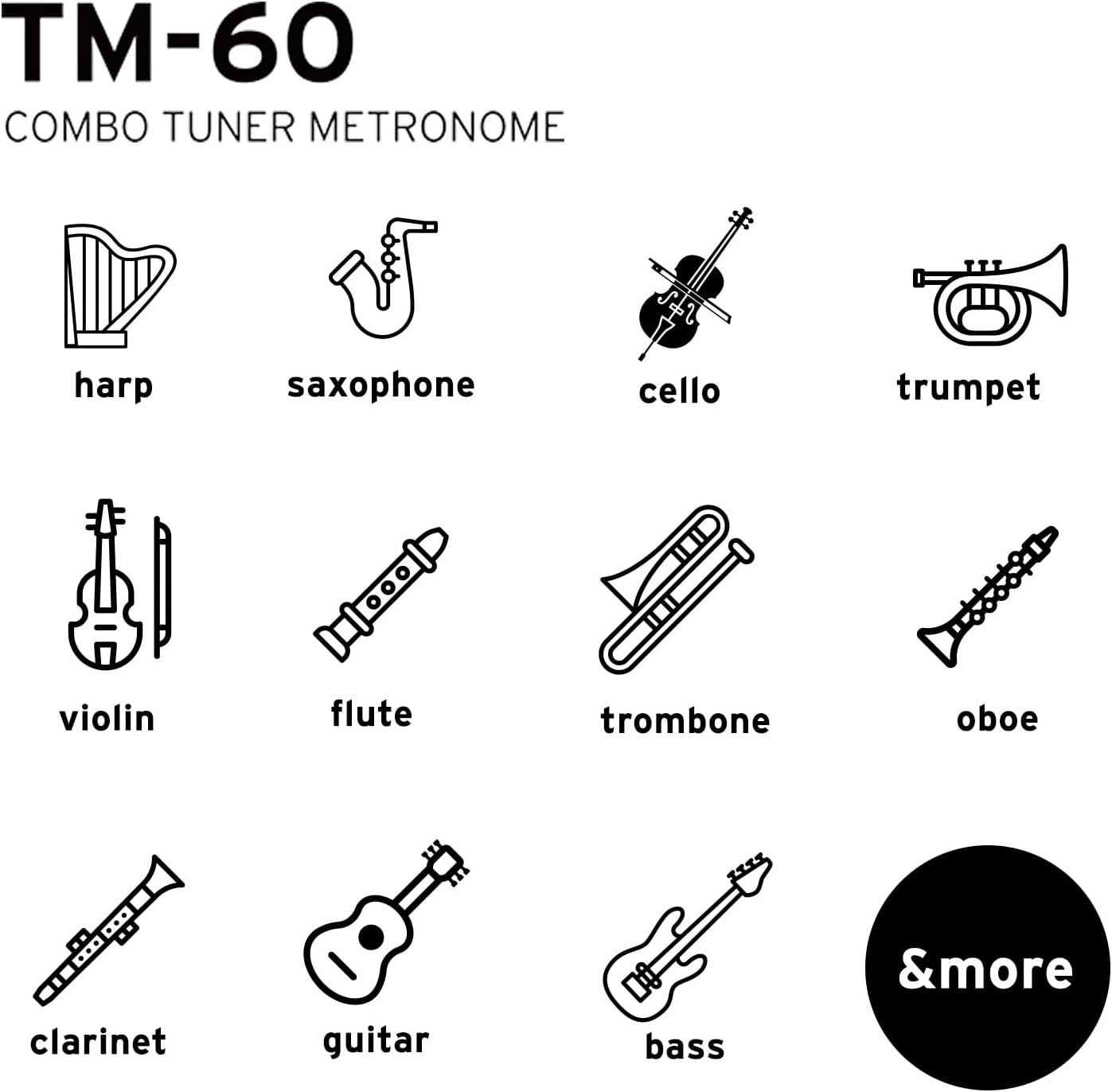 Korg TM60BK Tuner Metronome, Black