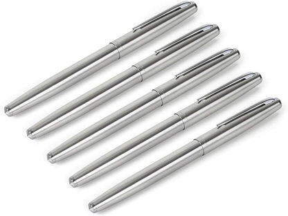 Gullor 5 PCS Stainless Steel EF Nib Classic Fountain Pens Set with Ink Converters