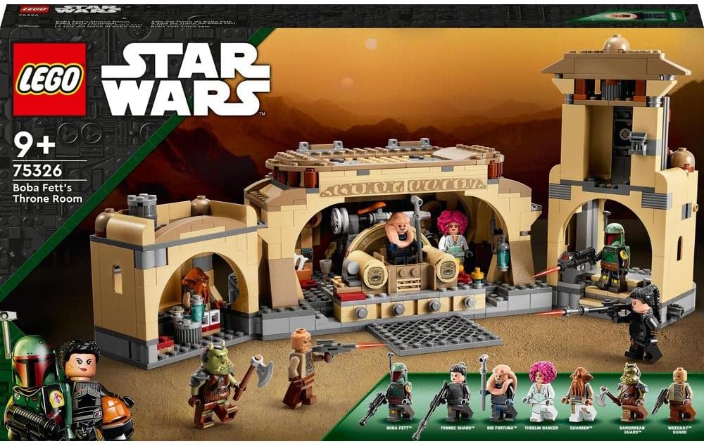 LEGO Star Wars Boba Fett???s Throne Room Building Kit 75326, with Jabba The Hutt Palace and 7 Minifigures, Star Wars Building Set, Great Gift for Star Wars Fans, Boys, Girls, Kids Age 7+ Years Old