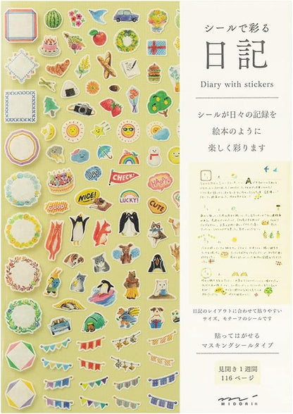 Midori Diary with Sticker Yellow 12891006 – Japan