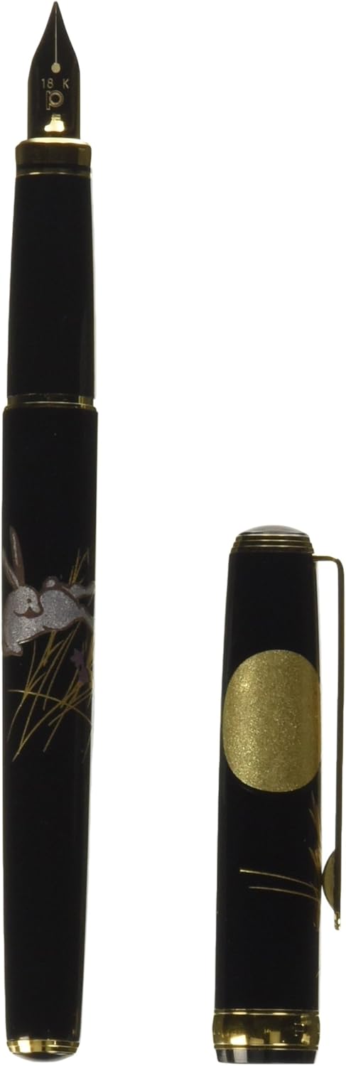 Platinum Makie Fountain Pen Kanazawa Foil Moon and Rabbit Fine Print (F) PTL-15000H#87-2 (Japan Import), main image