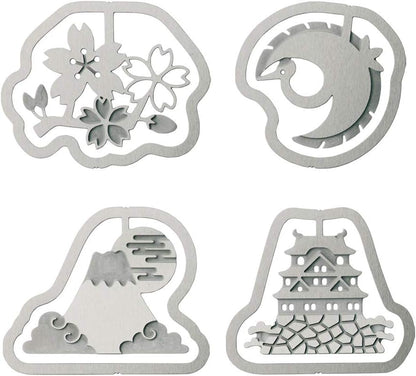 Etched Clips Japanese Symbol Pattern Made in Japan Paper Clip
