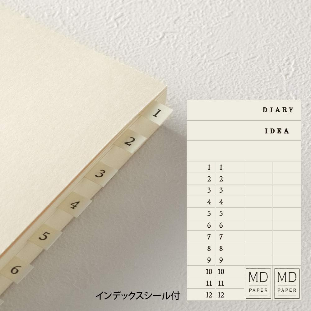 DESIGNPHIL Midori 15264006 Notebook, MD Notebook, Journal A5, 1 Page Per Day, Dot Square