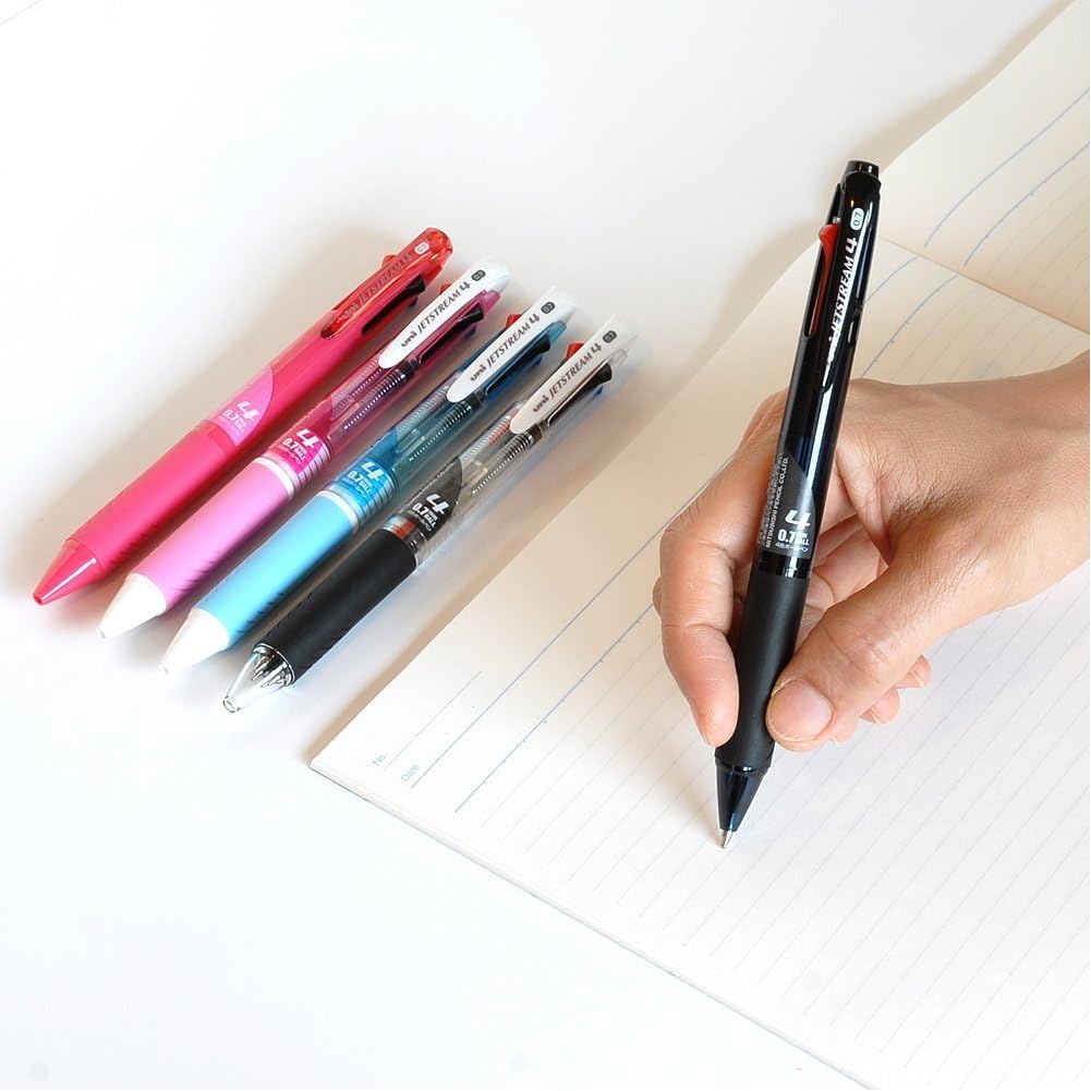 Mitsubishi Pencil SXE4500071P.T 4-Color Ballpoint Pen, Jetstream 0.7, Transparent, Pack