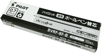 PILOT Ballpoint Ink Pen Refill Bvrf ??? 8 ??F ??? B 0.7 mm Pack of 10 Black
