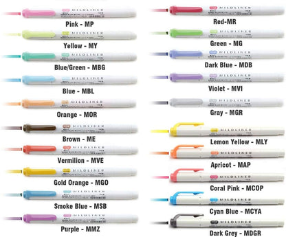 ZEBRA Mildliner Highlighter Pen Set, 20 Pastel Color Set (Japan Import)