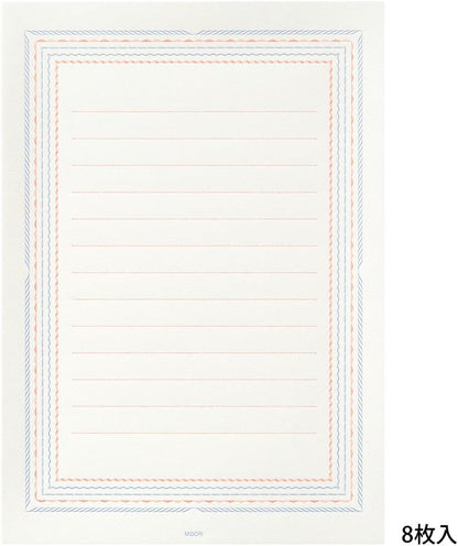 Midori 86463006 Letter Set, Typography, Frame Pattern, Blue