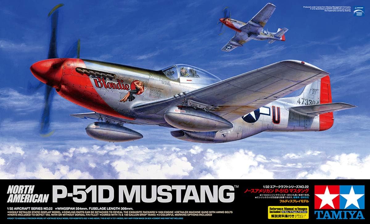 TAMIYA P-51D Mustang Hobby Model Kit (TM60322), 168 months to 1200 months