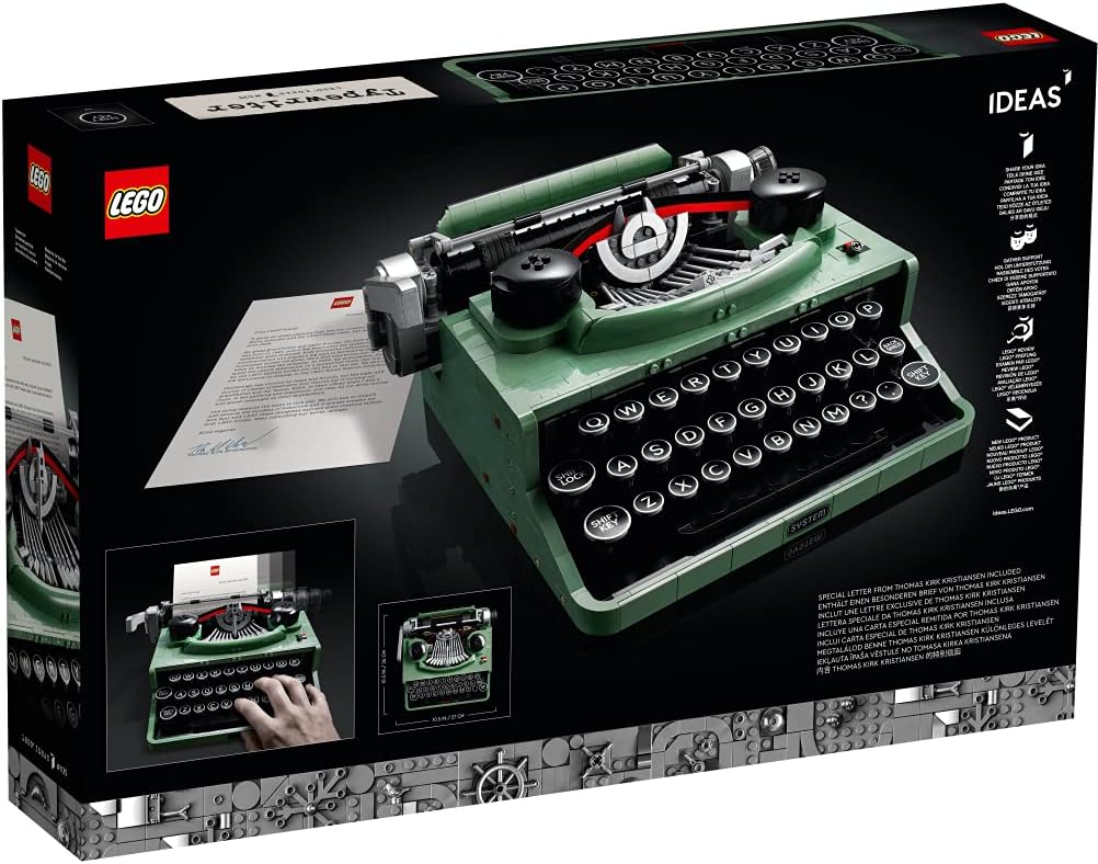 LEGO 21327 Ideas The Vintage Writing Machine, Original Gift, Creative Hobby Kits for Adults, Building Set