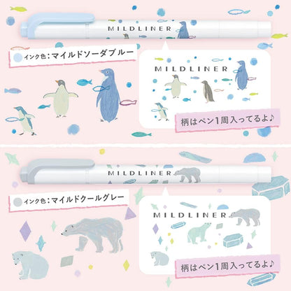 ZEBRA Mildliner WKT7-AS-5C-A Highlighter, Set of 5 Colors, Animal