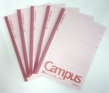 KOKUYO Campus Notebook, A 7mm Ruled, Semi-B5, 30 Sheets, 30 Lines, Pink, Pack of 5, Japan Import (NO-3ANX5)