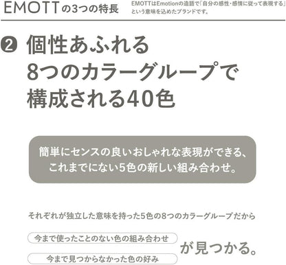 Uni Water Based Pen EMOTT 5 Colors Set No.1Vivid Color, PEM-SY 5C No.1