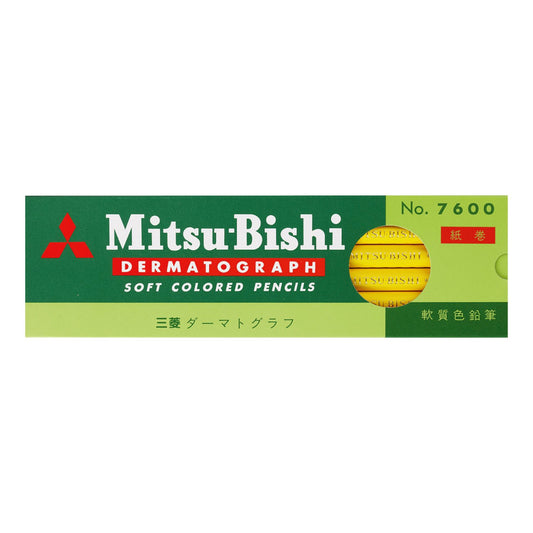 Mitsubishi Pencil Colored Pencil Oil-based Dermatograph No.7600 Yellow 1 Dozen 1cm x 17cm K7600.2