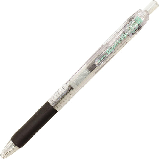 ZEBRA Knock Oil-Based Ink Ballpoint Pen, TapliClip, 0.4, Black Ink