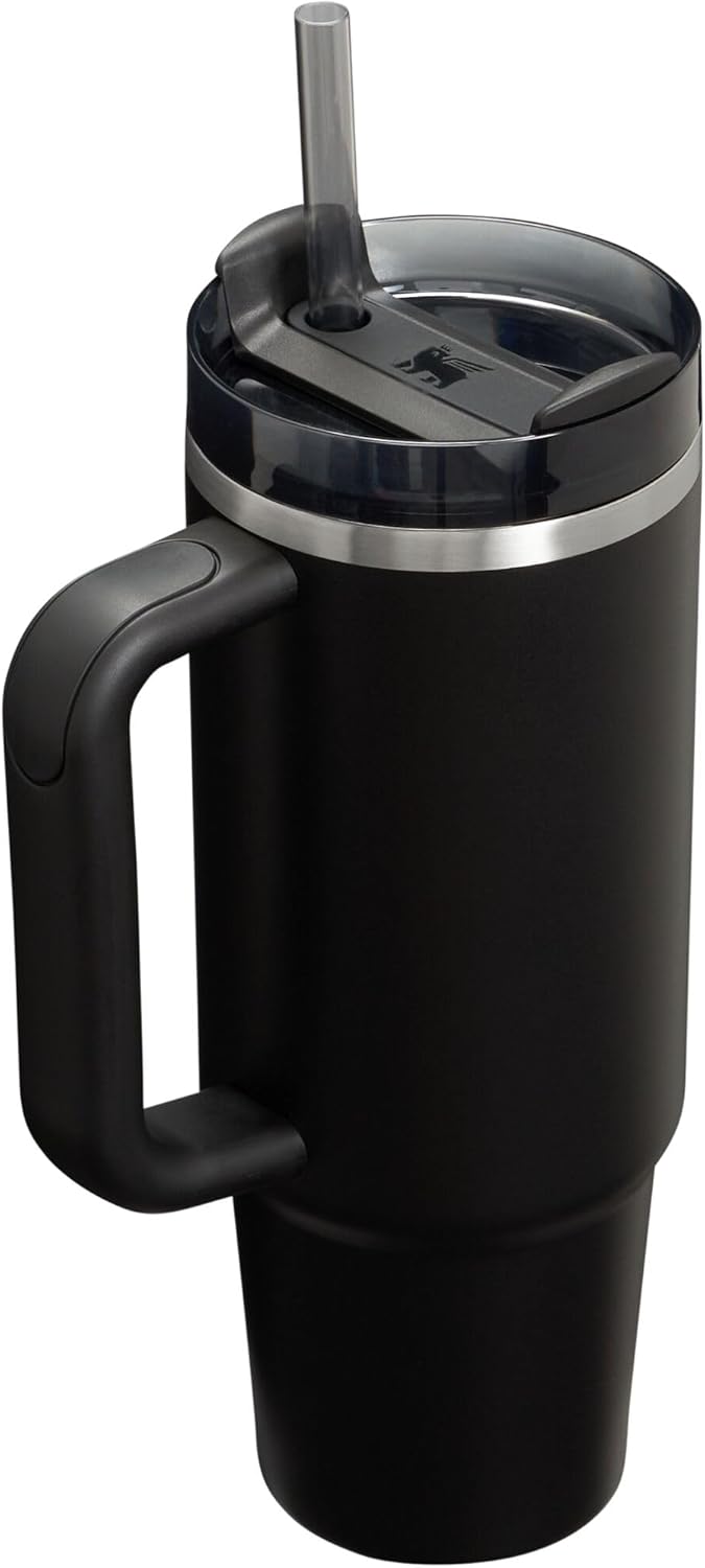 Stanley Quencher H2.0 Tumbler with Handle and Straw 30 oz | Flowstate 3-Position Lid | Cup Holder Compatible for Travel | Insulated Stainless Steel Cup | BPA-Free | Black 2.0