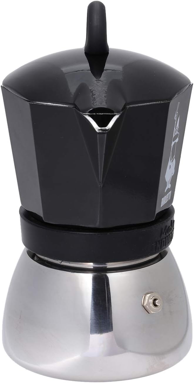 Bialetti 4813 Moka Induction Espresso Maker, Silver/Black