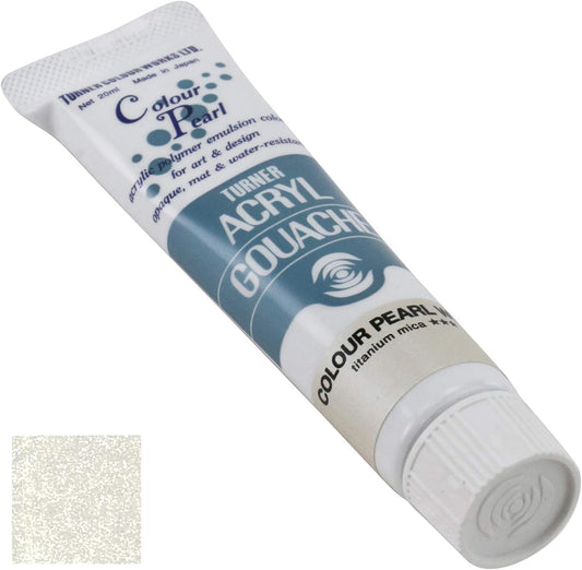Turner Colour Works Acryl Gouache Artist Acrylic Paint - Single 20 ml Tube - Pearlescent White