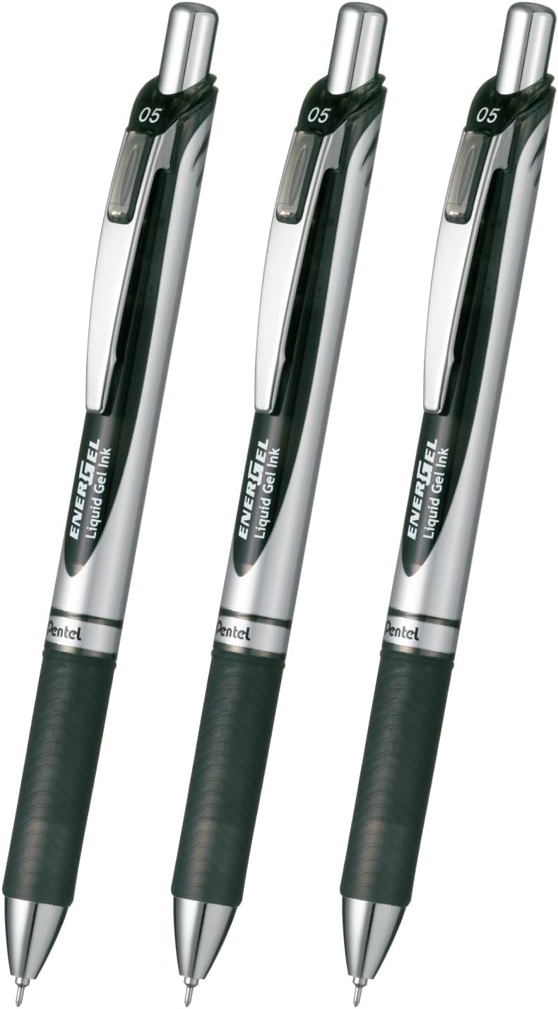 Pentel geruinkibo-rupen EnerGel 0.5 Pack of 3 , sliver