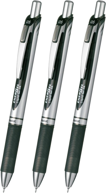 Pentel geruinkibo-rupen EnerGel 0.5 Pack of 3 , sliver