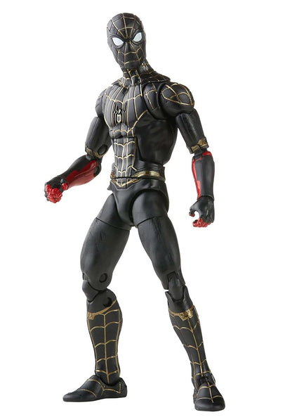 Spider-Man Marvel Legends Series Black & Gold Suit 6-inch Collectible Action Figure Toy, 2 Accessories and 1 Build-A-Figure Part(s)