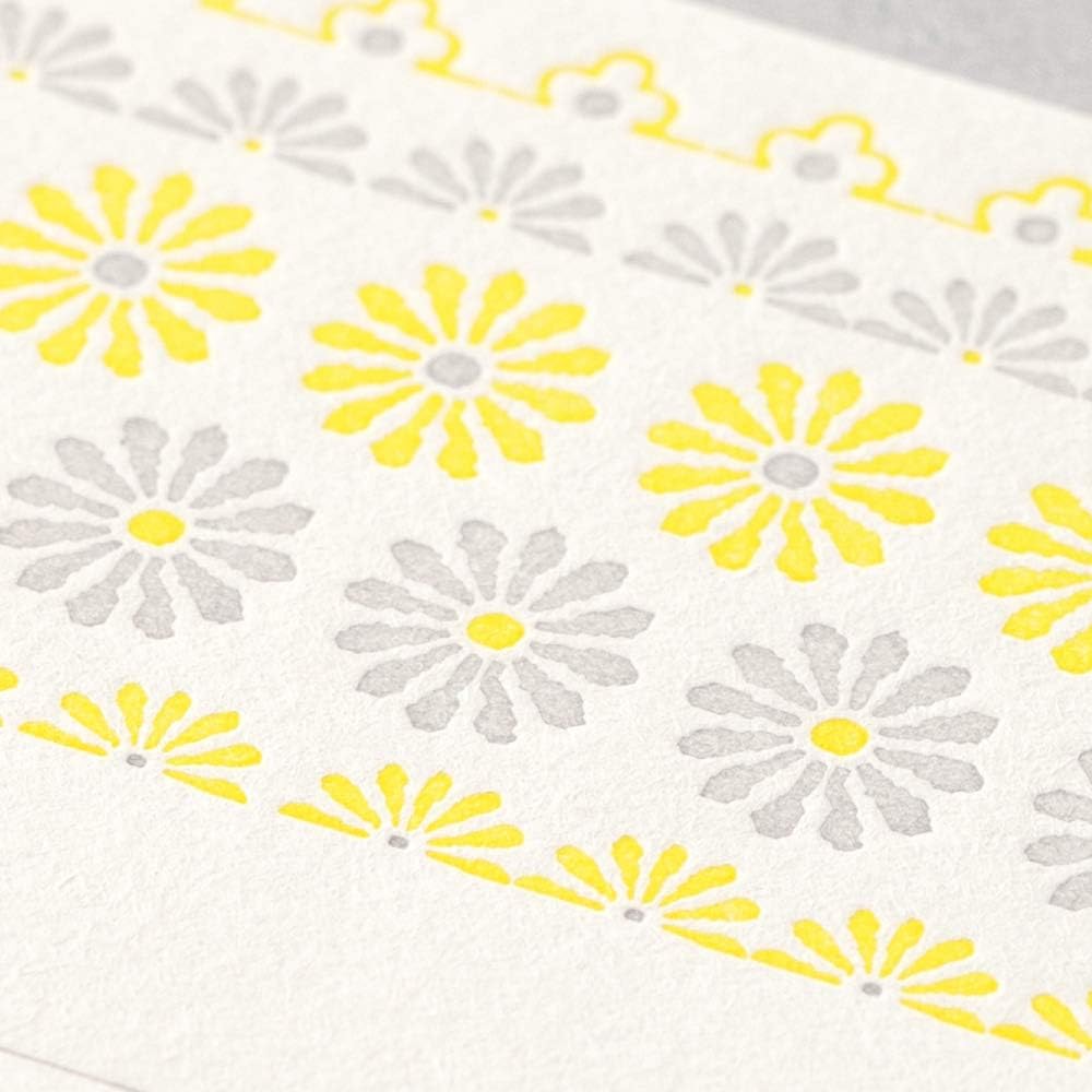 Letter Press, Yellow Flowers