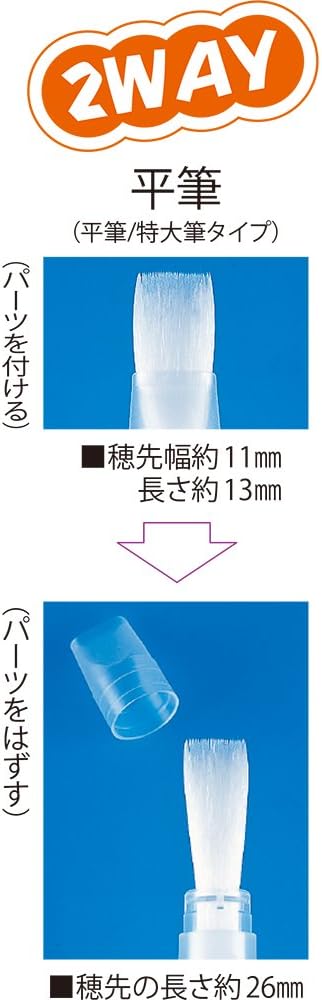 Kuretake Fude Water Brush Pen, Flat Type, 2 Heads (KG205-70)