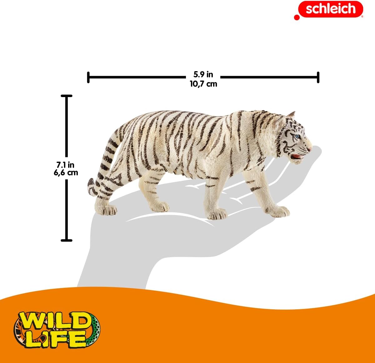 Schleich Wild Life Realistic White Tiger Figurine - Authentic and Highly Detailed Wild Animal Toy, Durable for Education and Fun Play for Kids, Perfect for Boys and Girls, Ages 3+