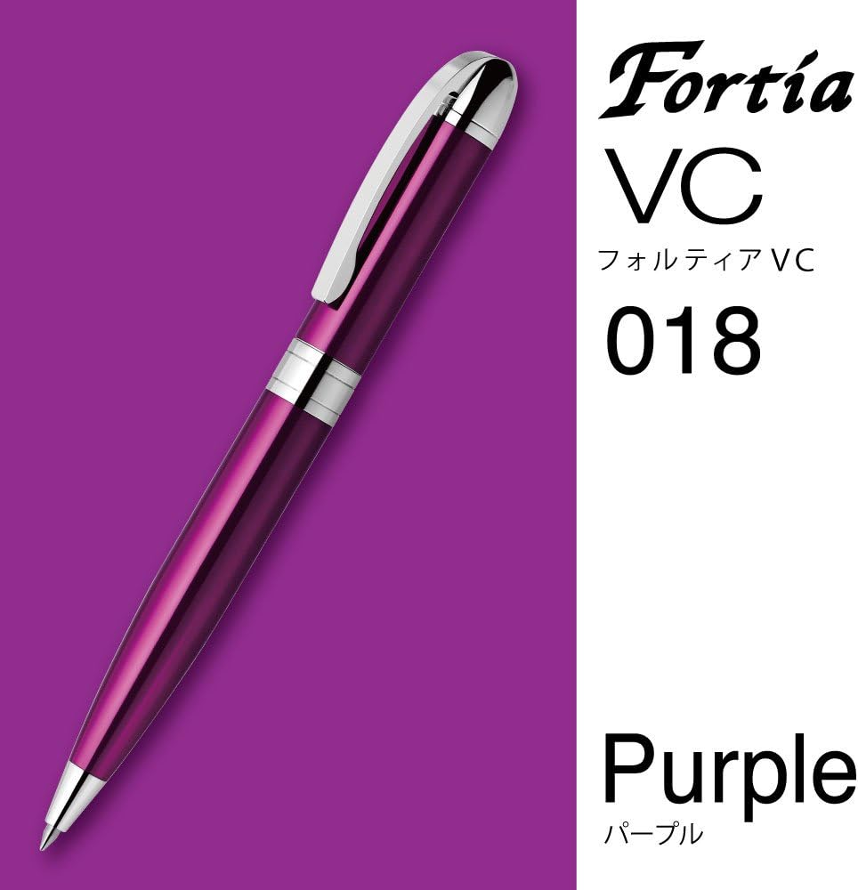 ZEBRA Oil Based Ink Ballpoint Pen, Fortia VC, Black Ink, Purple Body - BA93-PU