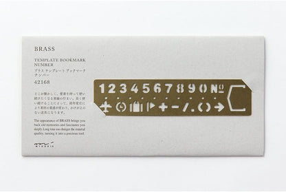 Midori Brass Template Bookmark, Number (42168006)