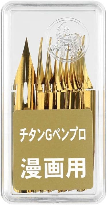 ZEBRA Comic Pen Nib- Type Professional - G Model - Titanium - Pack of 10 (PG-7B-C-K)